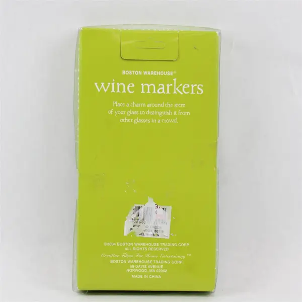 6 Pc Set Boston Warehouse Wine Marker Charms