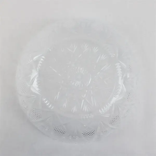 Lot of 6 Clear Plastic Serving Bowls 11" Cut Glass Design Party Supplies
