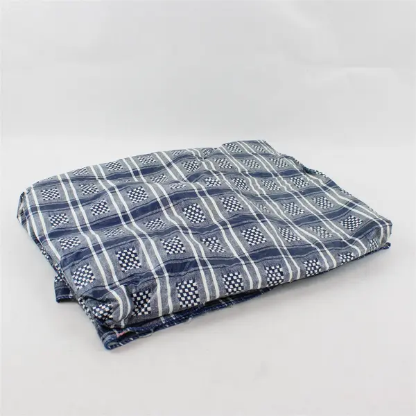 Blue and White Plaid Water-Resistant Rectangular Tablecloth 50" x 66"