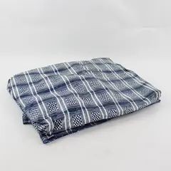 Blue and White Plaid Water-Resistant Rectangular Tablecloth 50" x 66"