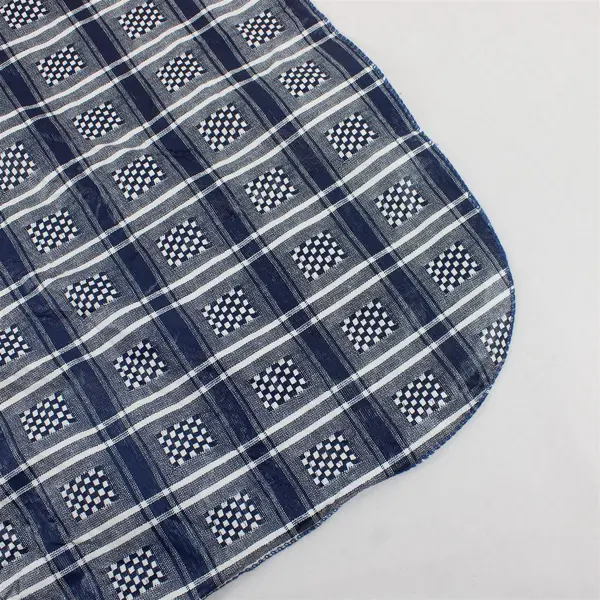 Blue and White Plaid Water-Resistant Rectangular Tablecloth 50" x 66"