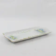Floral Design Rectangular Ceramic Trinket Dish 11.5"