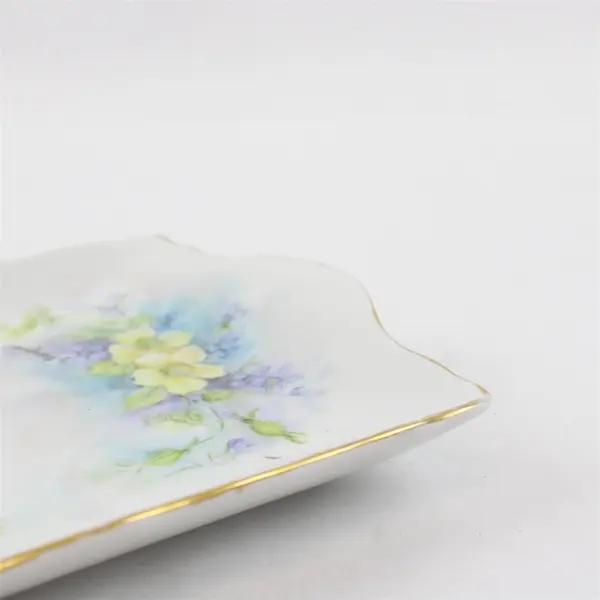 Floral Design Rectangular Ceramic Trinket Dish 11.5"