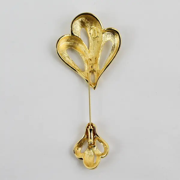 Vintage NAPIER Gold Tone Jabot Pin