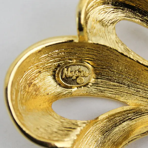 Vintage NAPIER Gold Tone Jabot Pin