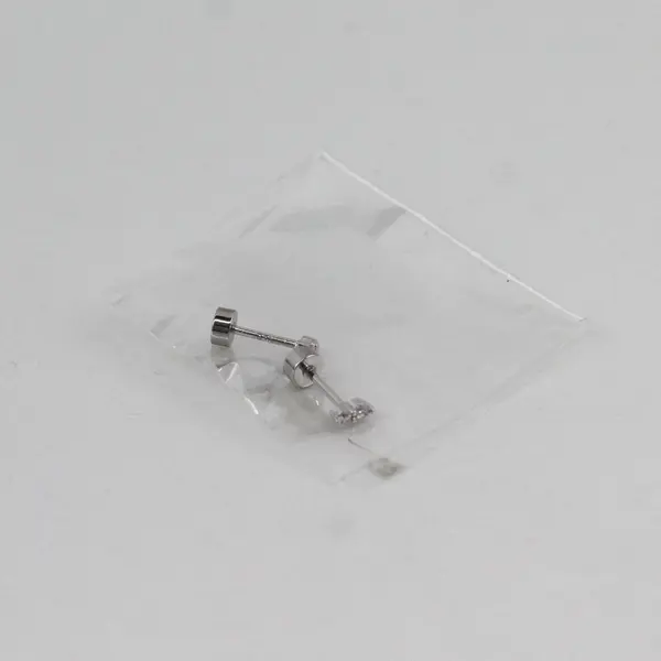 Sterling Silver And Zirconia Stud Earrings