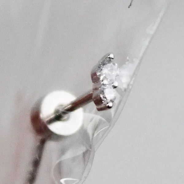 Sterling Silver And Zirconia Stud Earrings