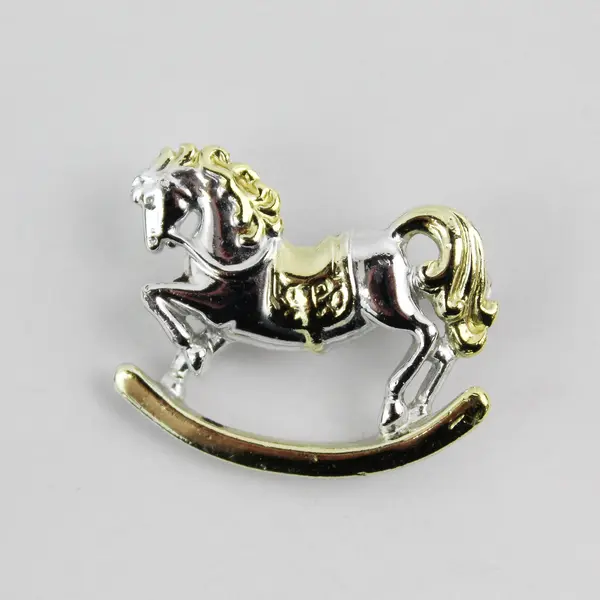 Danecraft Silver & Gold Tone Rocking Horse Brooch 