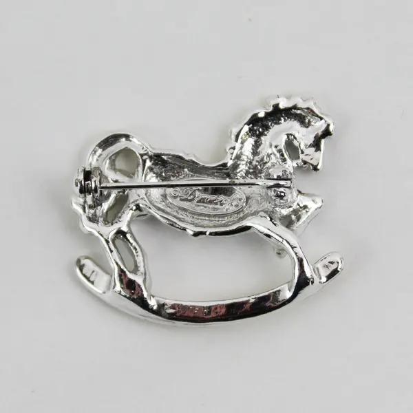 Danecraft Silver & Gold Tone Rocking Horse Brooch 