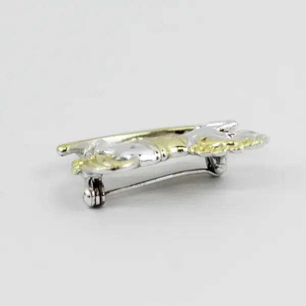 Danecraft Silver & Gold Tone Rocking Horse Brooch 