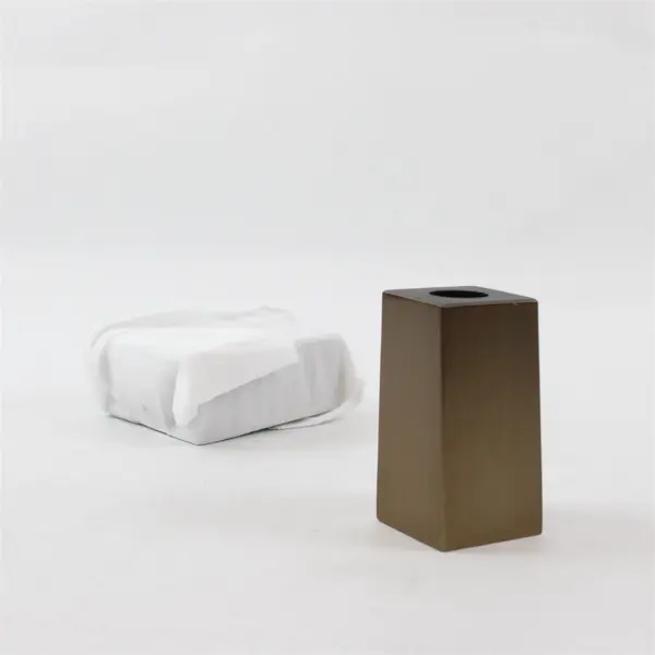 Set of 3 Metal Bronzed Look Furniture Leg Sleeves Covers