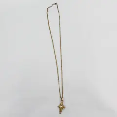 Casual Corner Gold Tone Celtic Knot Pendant Necklace With An Imitation Pearl 36"