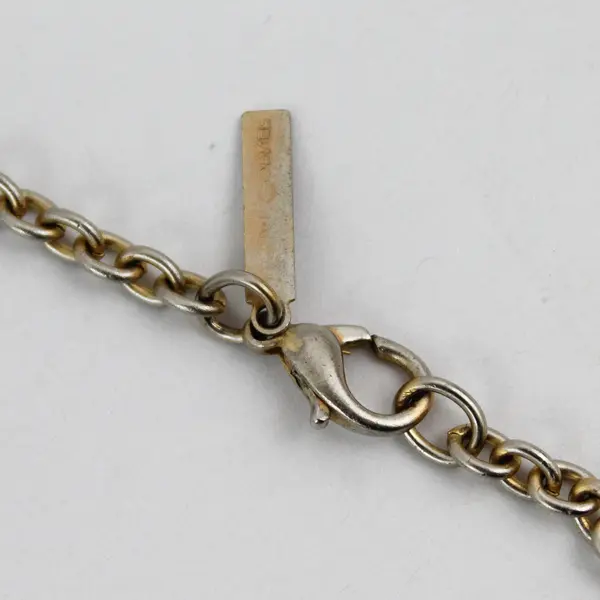 Casual Corner Gold Tone Celtic Knot Pendant Necklace With An Imitation Pearl 36"