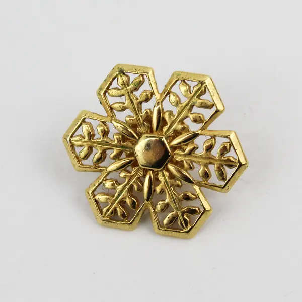 Vintage JJ Jonette Gold Tone Christmas Snowflake Hat Scarf Lapel Pin 