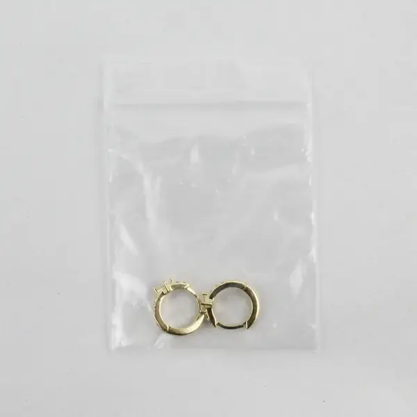 925 Sterling Silver Yellow Gold Tone CZ Huggie Earrings