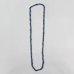 Vintage Blue Lapis Lazuli Chip Bead Necklace Single Strand 34" Long