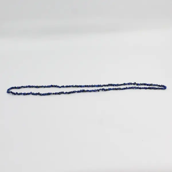 Vintage Blue Lapis Lazuli Chip Bead Necklace Single Strand 34" Long