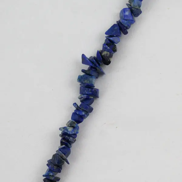 Vintage Blue Lapis Lazuli Chip Bead Necklace Single Strand 34" Long