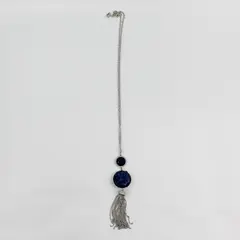  Simply Vera Wang Blue Rhinestone Tassel Necklace