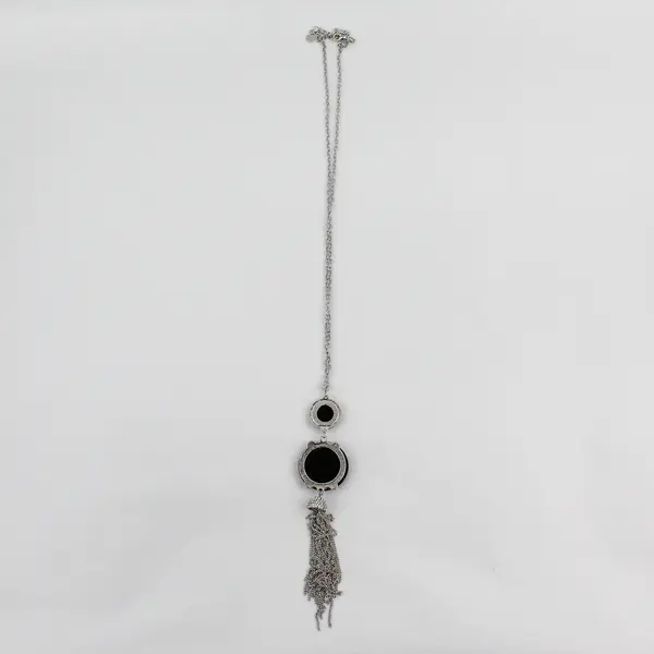  Simply Vera Wang Blue Rhinestone Tassel Necklace