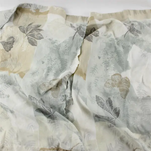 Set of 2 JCPenney Gray and Beige Leaf Print Throw Pillow Covers 25" x 30"