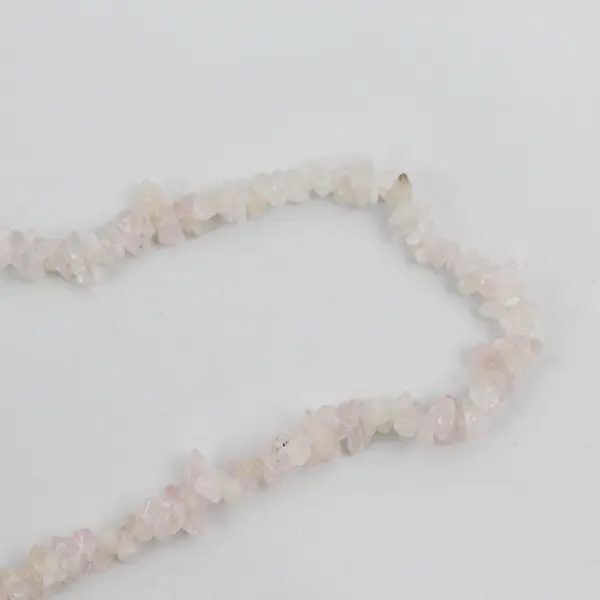 35" Rose Quartz And Garnet Chip Strand Necklace