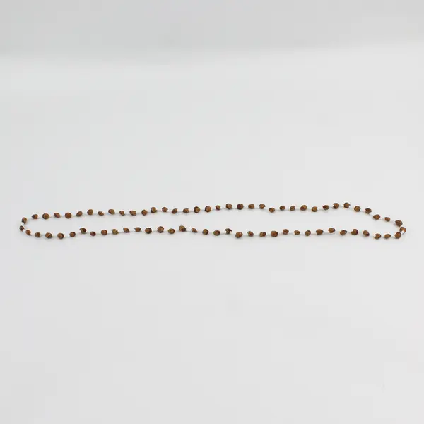 Brown White Beaded Strand Necklace 32in Seed Bead Unmarked