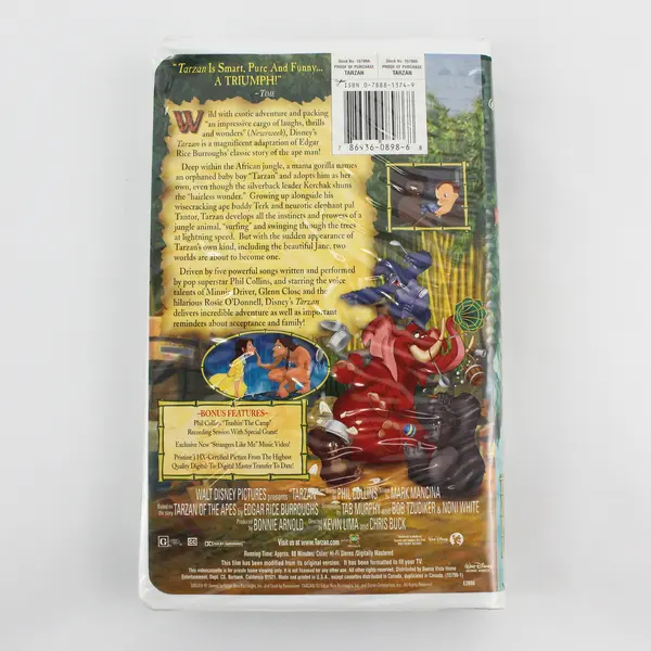 Walt Disney Tarzan VHS 1999 Clamshell Case Animated Classic Pre-Owned