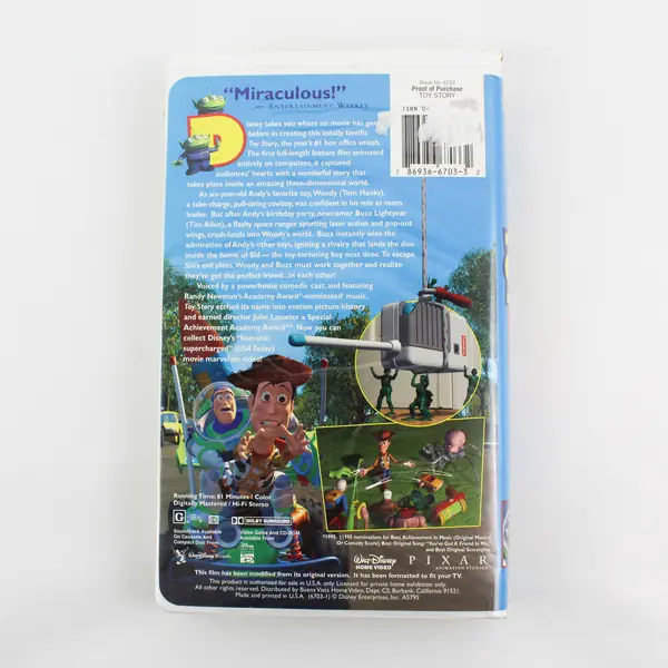 Toy Story 1995 VHS Tape Clamshell - Disney Pixar Home Video - Pre-Owned