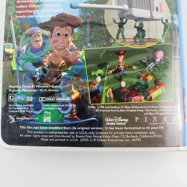 Toy Story 1995 VHS Tape Clamshell - Disney Pixar Home Video - Pre-Owned