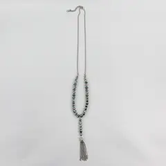 Simply Vera Vera Wang Green Faceted Silver Tone Bead Tassel Necklace
