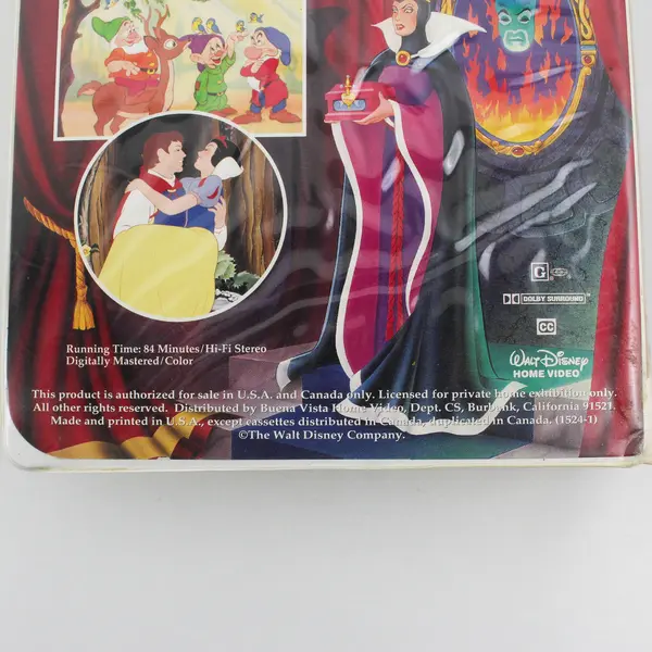 Walt Disney's Masterpiece Collection VHS Tape Snow White And The Seven Dwarfs