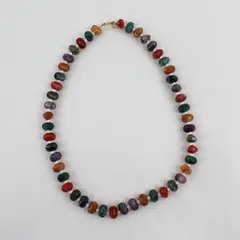 Vintage Avon Multicolor Faux Stones Beaded Necklace 22"