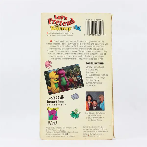 Barney & Friends Collection Let's Pretend with Barney VHS Video Tape Sing Along