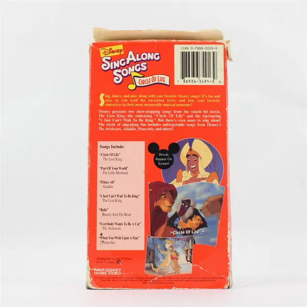 Walt Disney Sing Along Songs The Lion King Circle of Life VHS Video Tape 1994