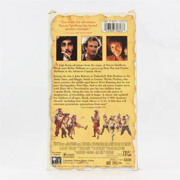 Hook Columbia VHS 1992 Robin Williams Julia Roberts Dustin Hoffman