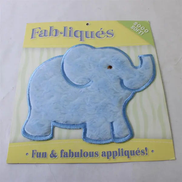 Lot of 3 Fabliques Soft Fuzzy Zoo Animal Machine Stitch Appliques