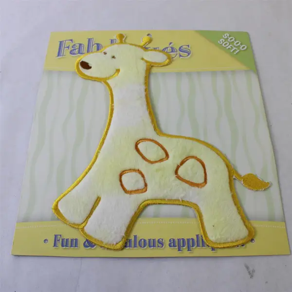 Lot of 3 Fabliques Soft Fuzzy Zoo Animal Machine Stitch Appliques