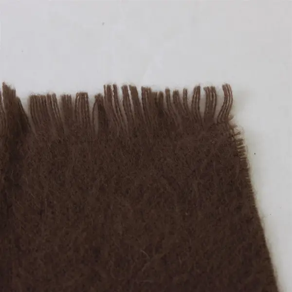 Vintage Brown Fringed Acrylic Scarf West Germany 11" x 51"