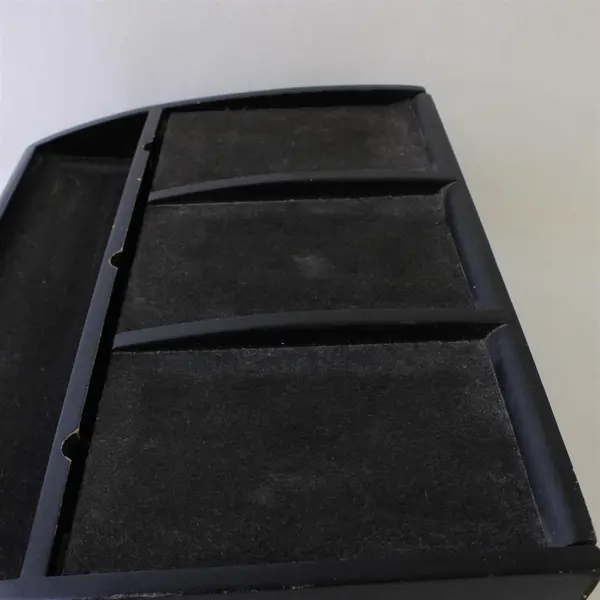 Black Wooden Charging Station Power Strip Organizer FLAWED