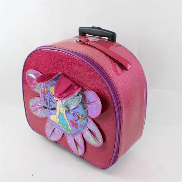 Disney Store Tinkerbell Pink Sparkly Rolling Suitcase Luggage