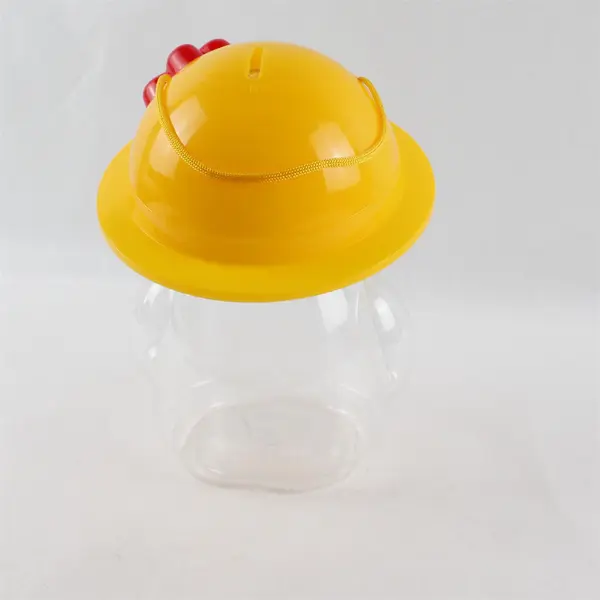 Cute Cartoon Girl in Hat Plastic Coin Bank 10" FLAWED