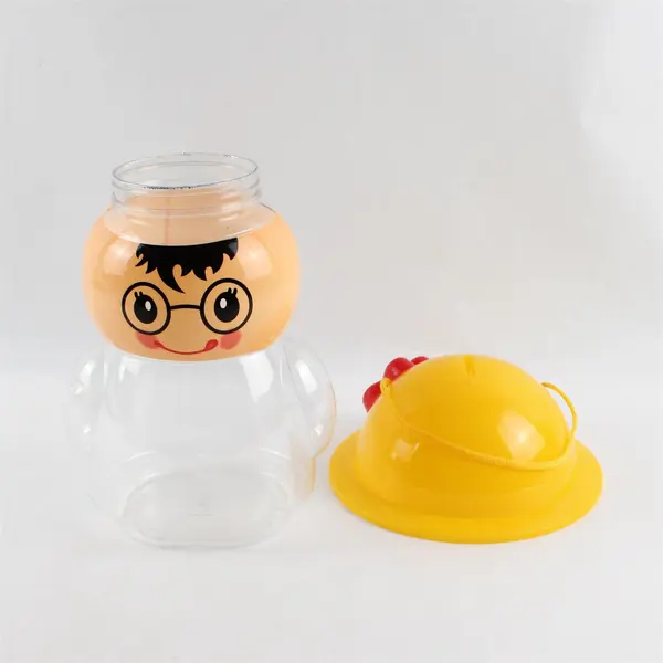 Cute Cartoon Girl in Hat Plastic Coin Bank 10" FLAWED