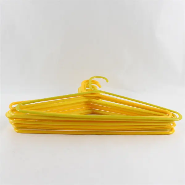Lot of 10 Bright Yellow Plastic Clothes Hangers Closet Organization