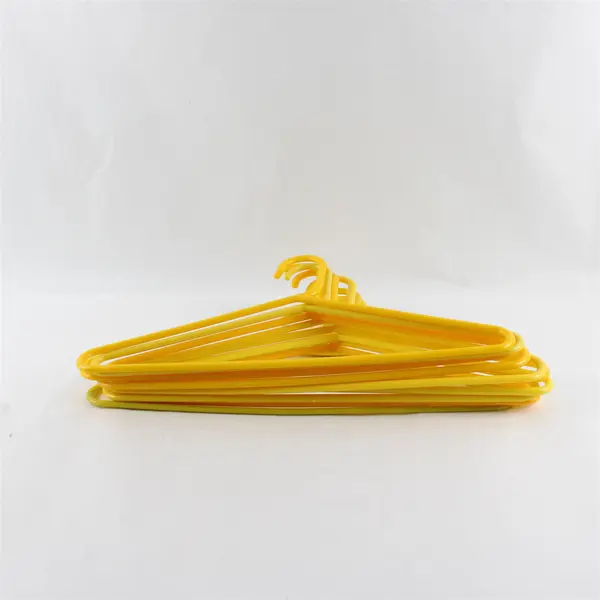 Lot of 10 Bright Yellow Plastic Clothes Hangers Closet Organization