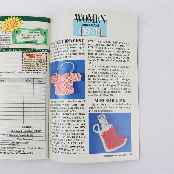 Vintage The Workbasket and Home Arts Magazine Issue January 1994 