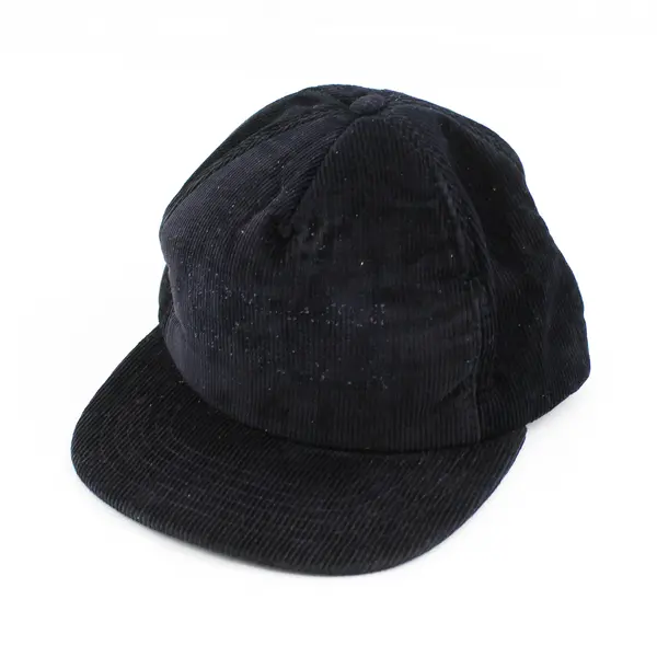 Vtg Men's One Size Black Corduroy Adjustable Cap - Made in Korea