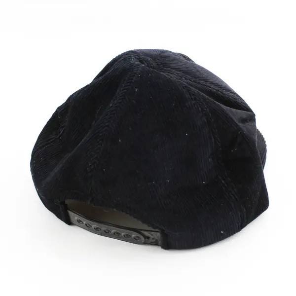 Vtg Men's One Size Black Corduroy Adjustable Cap - Made in Korea