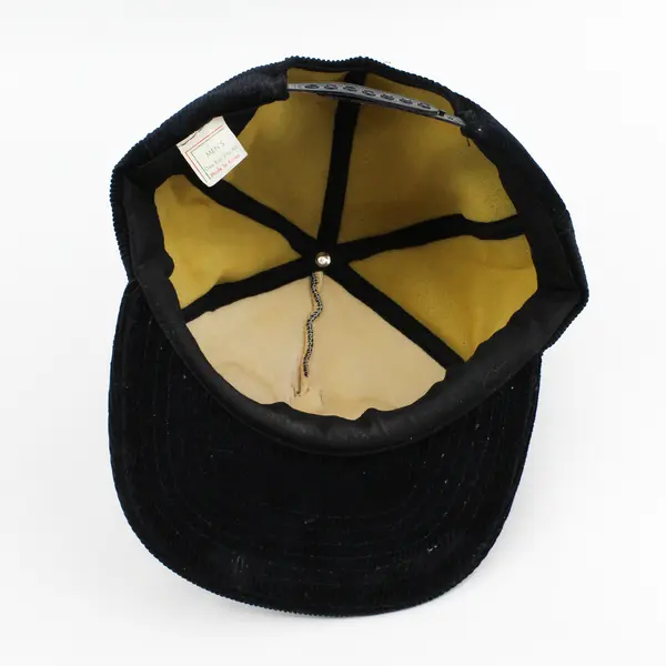 Vtg Men's One Size Black Corduroy Adjustable Cap - Made in Korea