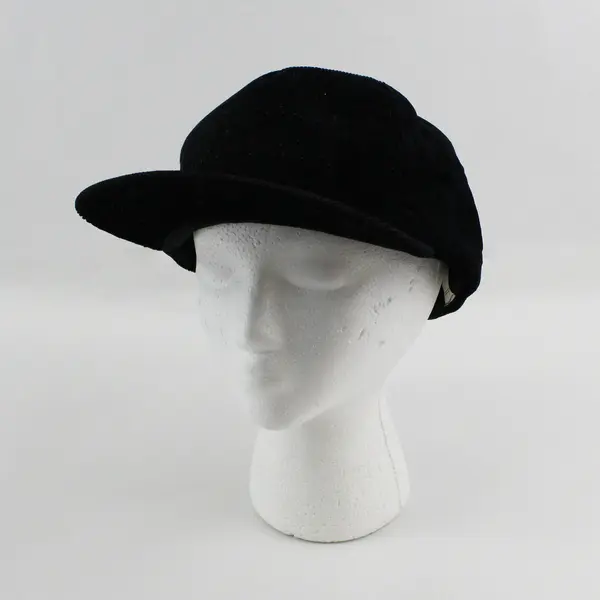 Vtg Men's One Size Black Corduroy Adjustable Cap - Made in Korea